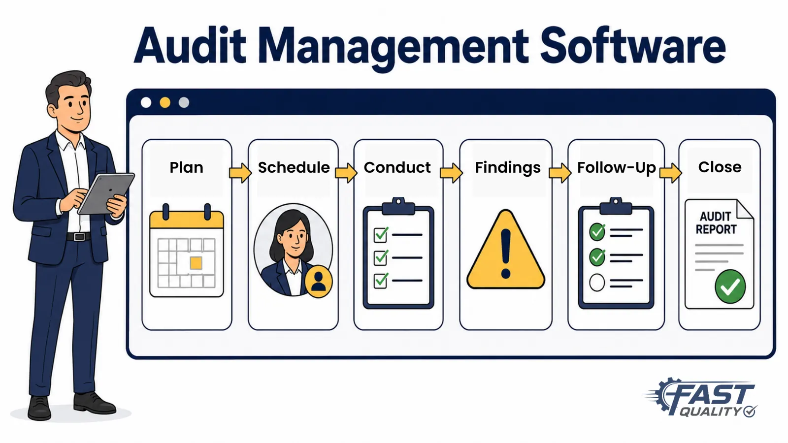 FAST Audit Management Software dashboard for planning audits and tracking findings