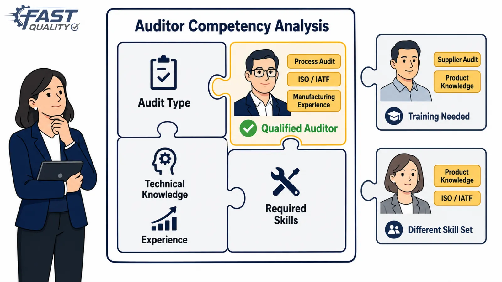 Auditor competency analysis for assigning qualified auditors to suitable audits