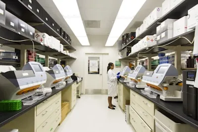 Measurement instruments in a calibration lab, each tracked in the FAST instrument master